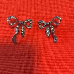 Zara silver bow earrings